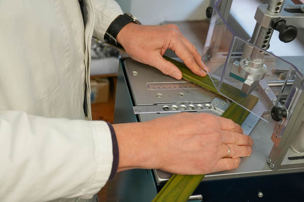 Rahmen mit der Rahmenheftmaschiene zusammenkleben