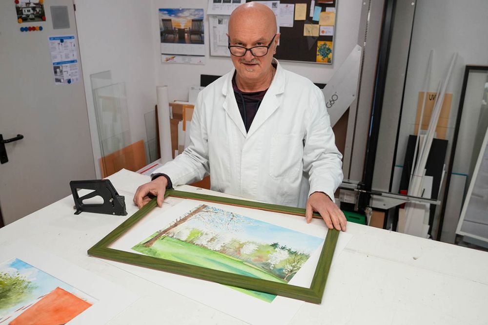 Aquarelle einrahmen mit Passepartout